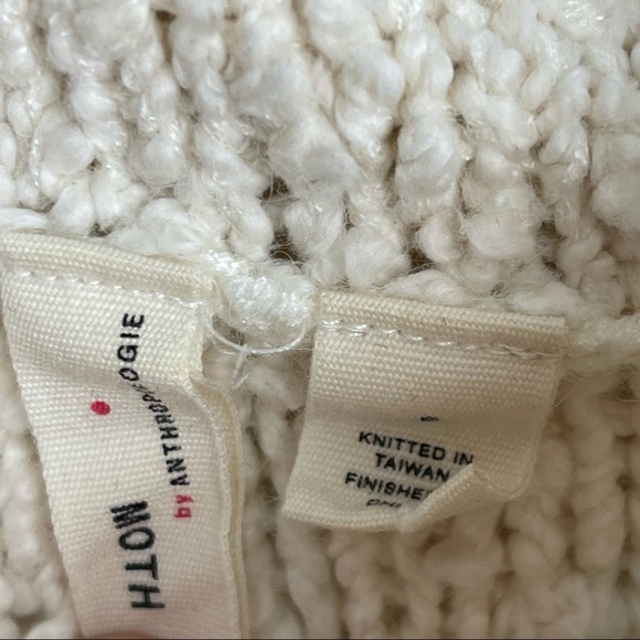 ANTHROPOLOGIE Moth Juliette Nubby Cream Knit Turtleneck - Picture 5 of 7